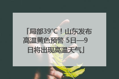 局部39℃！山东发布高温黄色预警 5日—9日将出现高温天气