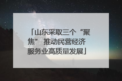 山东采取三个“聚焦” 推动民营经济服务业高质量发展
