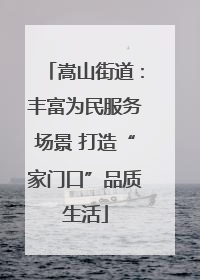 嵩山街道：丰富为民服务场景 打造“家门口”品质生活