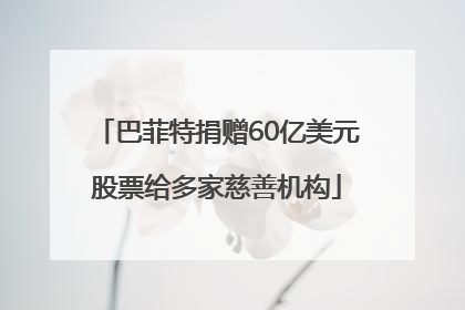 巴菲特捐赠60亿美元股票给多家慈善机构