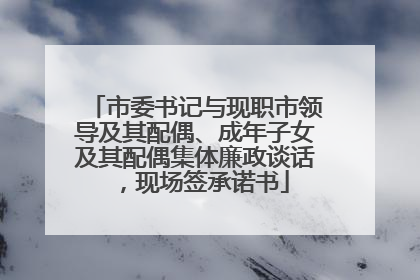 市委书记与现职市领导及其配偶、成年子女及其配偶集体廉政谈话，现场签承诺书