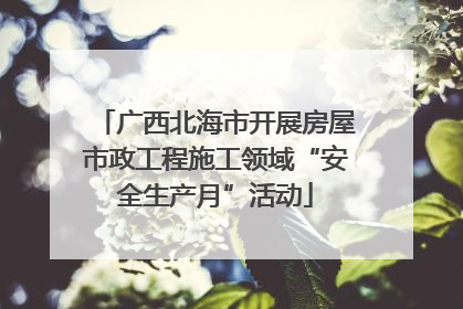 广西北海市开展房屋市政工程施工领域“安全生产月”活动