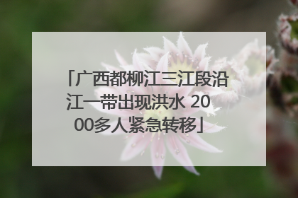 广西都柳江三江段沿江一带出现洪水 2000多人紧急转移