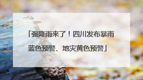 强降雨来了！四川发布暴雨蓝色预警、地灾黄色预警