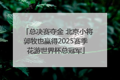 总决赛夺金 北京小将郭牧也赢得2025赛季花游世界杯总冠军