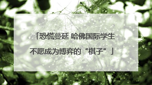 恐慌蔓延 哈佛国际学生不愿成为博弈的“棋子”
