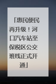惠民便民再升级！河口汽车站至保税区公交班线正式开通