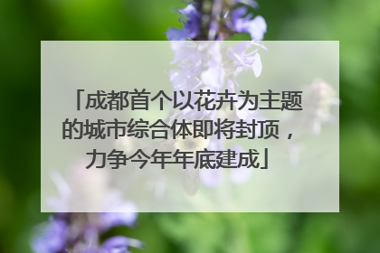 成都首个以花卉为主题的城市综合体即将封顶，力争今年年底建成