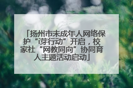 扬州市未成年人网络保护“i芽行动”开启，校家社“网教同向”协同育人主题活动启动