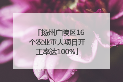 扬州广陵区16个农业重大项目开工率达100%