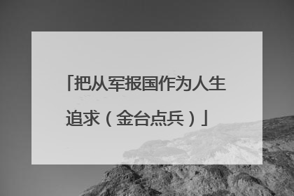 把从军报国作为人生追求（金台点兵）