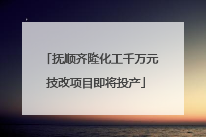 抚顺齐隆化工千万元技改项目即将投产