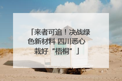 来者可追！决战绿色新材料 四川悉心栽好“梧桐”