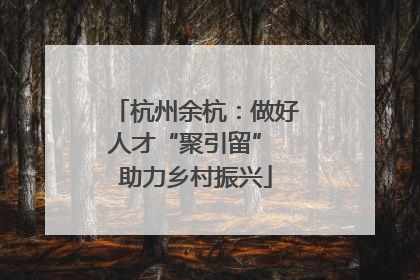 杭州余杭：做好人才“聚引留” 助力乡村振兴