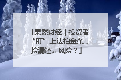 果然财经｜投资者“盯”上法拍金条，捡漏还是风险？