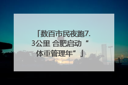 数百市民夜跑7.3公里 合肥启动“体重管理年”