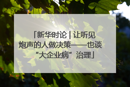 新华时论 | 让听见炮声的人做决策——也谈“大企业病”治理
