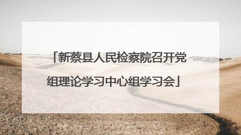 新蔡县人民检察院召开党组理论学习中心组学习会