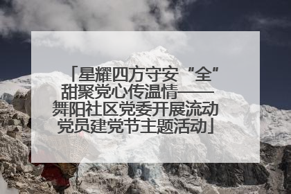 星耀四方守安“全” 甜聚党心传温情——舞阳社区党委开展流动党员建党节主题活动