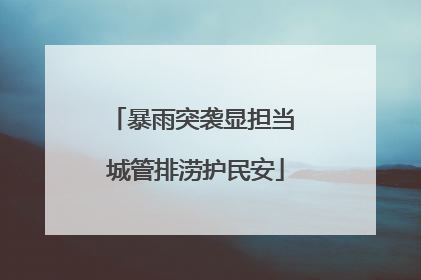暴雨突袭显担当 城管排涝护民安
