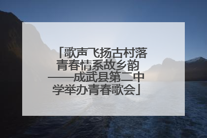 歌声飞扬古村落 青春情系故乡韵——成武县第二中学举办青春歌会