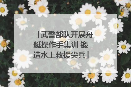 武警部队开展舟艇操作手集训 锻造水上救援尖兵