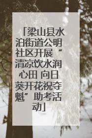 梁山县水泊街道公明社区开展“清凉饮水润心田 向日葵开花祝夺魁”助考活动