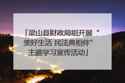 梁山县财政局组开展“美好生活 民法典相伴”主题学习宣传活动