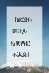 欧盟有意让步 特朗普仍不满意