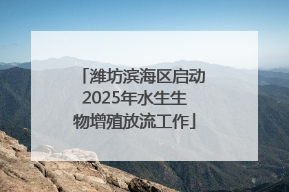 潍坊滨海区启动2025年水生生物增殖放流工作