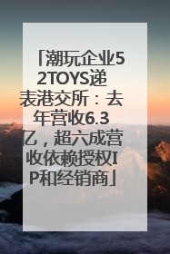 潮玩企业52TOYS递表港交所：去年营收6.3亿，超六成营收依赖授权IP和经销商