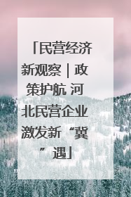 民营经济新观察｜政策护航 河北民营企业激发新“冀”遇