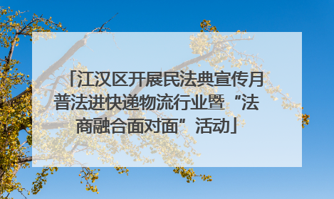 江汉区开展民法典宣传月普法进快递物流行业暨“法商融合面对面”活动
