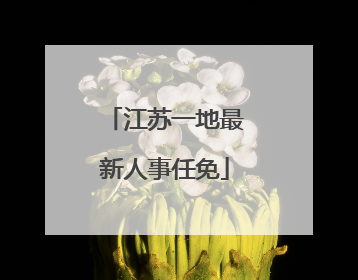 江苏一地最新人事任免