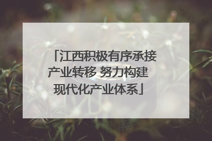 江西积极有序承接产业转移 努力构建现代化产业体系