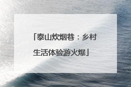 泰山炊烟巷：乡村生活体验游火爆