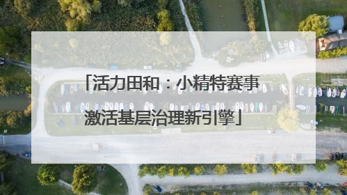 活力田和：小精特赛事激活基层治理新引擎