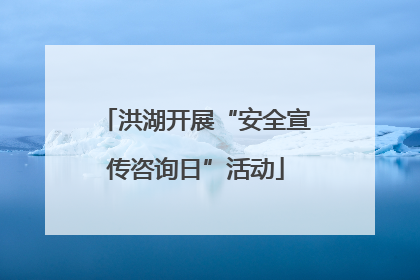 洪湖开展“安全宣传咨询日”活动