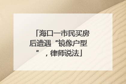 海口一市民买房后遭遇“镜像户型”，律师说法