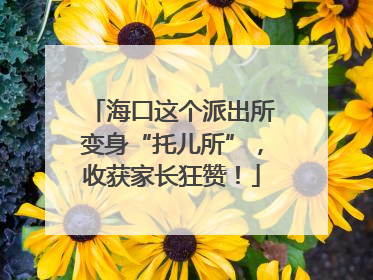 海口这个派出所变身“托儿所”，收获家长狂赞！