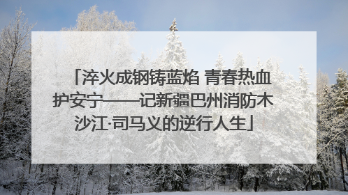淬火成钢铸蓝焰 青春热血护安宁——记新疆巴州消防木沙江·司马义的逆行人生