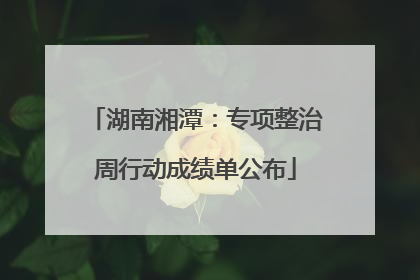 湖南湘潭：专项整治周行动成绩单公布