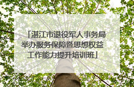 湛江市退役军人事务局举办服务保障暨思想权益工作能力提升培训班