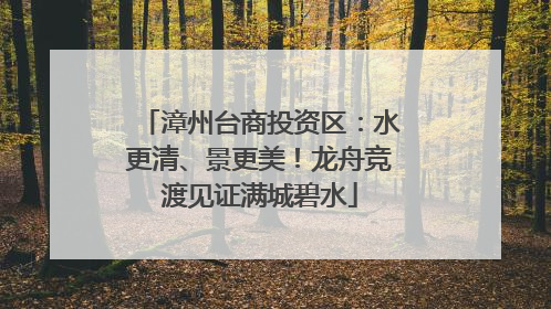 漳州台商投资区：水更清、景更美！龙舟竞渡见证满城碧水