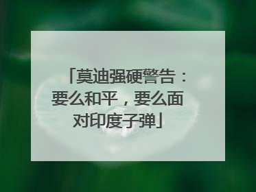 莫迪强硬警告：要么和平，要么面对印度子弹