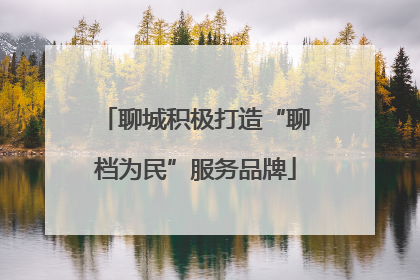 聊城积极打造“聊档为民”服务品牌