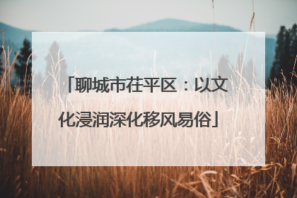 聊城市茌平区：以文化浸润深化移风易俗