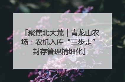 聚焦北大荒｜青龙山农场：农机入库“三步走” 封存管理精细化