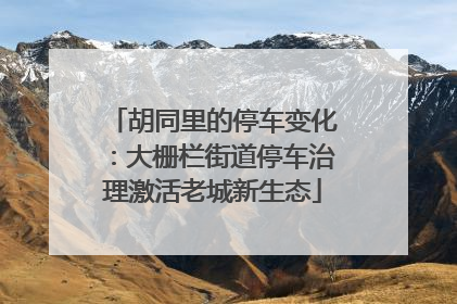胡同里的停车变化：大栅栏街道停车治理激活老城新生态