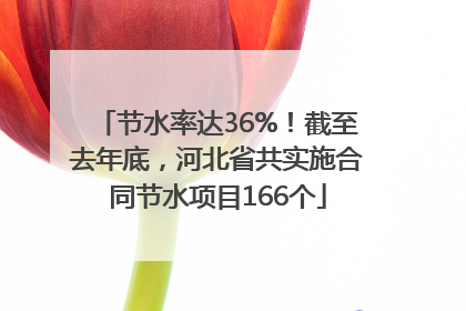 节水率达36%！截至去年底，河北省共实施合同节水项目166个